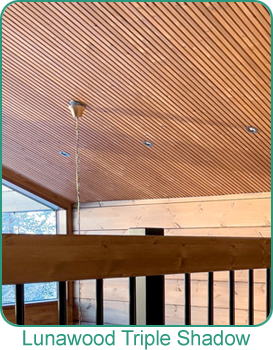 Holbrook Lumber Lunawood Triple Shadow wood ceiling product